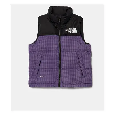 Dětská péřová vesta The North Face TEEN RETRO NUPTSE VEST fialová barva, NF0A8A4B6KO1