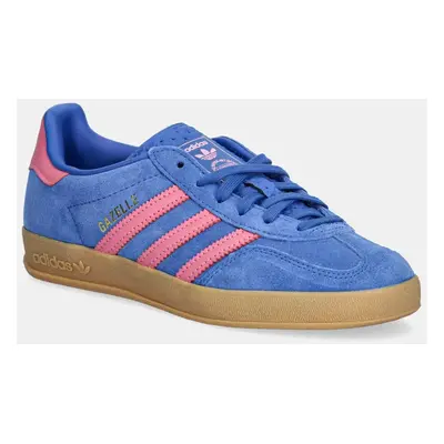 Semišové sneakers boty adidas Originals Gazelle Indoor modrá barva, JS4144