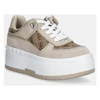 Sneakers boty Guess RIDGEE2 béžová barva, FLPR2D FAL12