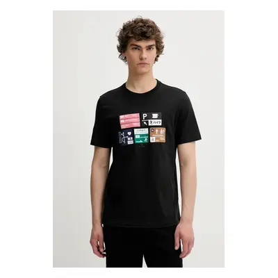 Bavlněné tričko PS Paul Smith pánské, černá barva, s potiskem, M2R-011R-TP5258