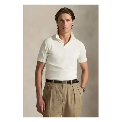 Bavlněné polo tričko Polo Ralph Lauren pánské, béžová barva