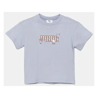 Dětské bavlněné tričko Puma HELLO KITTY & FRIENDS Relaxed Graphic Tee modrá barva