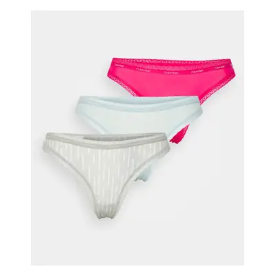 Dámská tanga Calvin Klein QD3802 6VW 3PACK