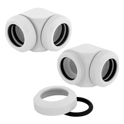 Corsair Hydro X Series XF Hardline 90° 14mm OD Fitting Twin Pack White