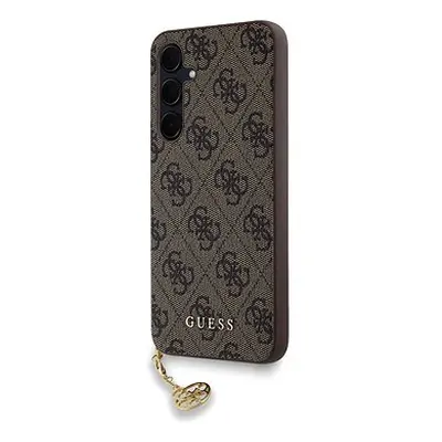 Guess 4G Charms Zadní Kryt pro Samsung Galaxy A35 5G Brown