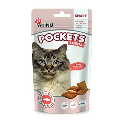 Akinu Pockets lososové polštářky pro kočky 40 g