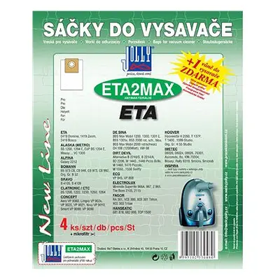 Sáčky do vysavače ETA2 MAX - textilní - vůně Horská louka