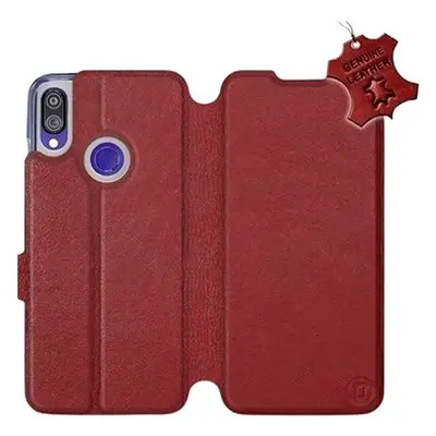 Flip pouzdro na mobil Xiaomi Redmi Note - Tmavě červené - kožené - Dark Red Leather