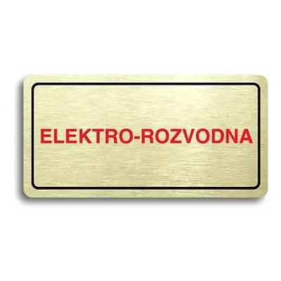 Accept Piktogram "ELEKTRO-ROZVODNA" (160 × 80 mm) (zlatá tabulka - barevný tisk)