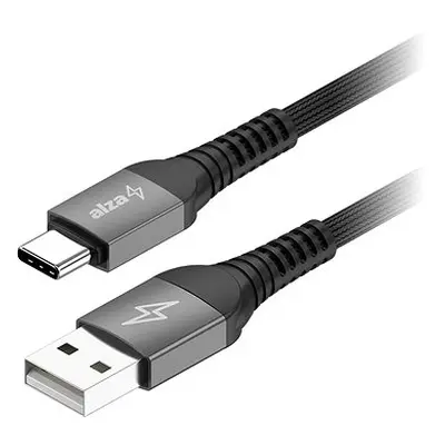 AlzaPower AluCore USB-A to USB-C 2.0 Ultra Durable 2m tmavě šedý