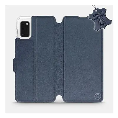 Flip pouzdro na mobil Samsung Galaxy A41 - Modré - kožené - Blue Leather