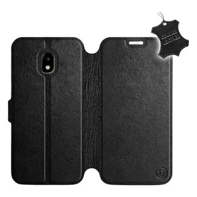 Flip pouzdro na mobil Samsung Galaxy J3 - Černé - kožené - Black Leather