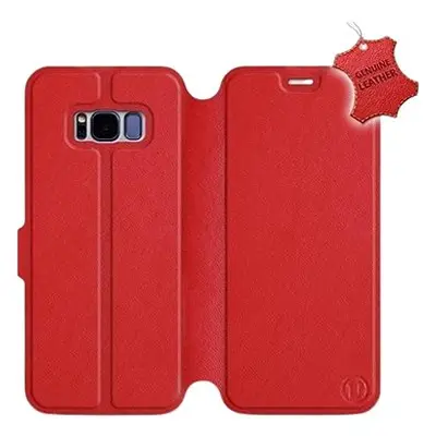 Flip pouzdro na mobil Samsung Galaxy S8 - Červené - kožené - Red Leather