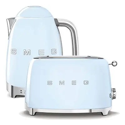 SMEG 50's Retro Style Konvice 1,7l LED pastelově modrá + topinkovač 2x2 pastelově modrý 950W