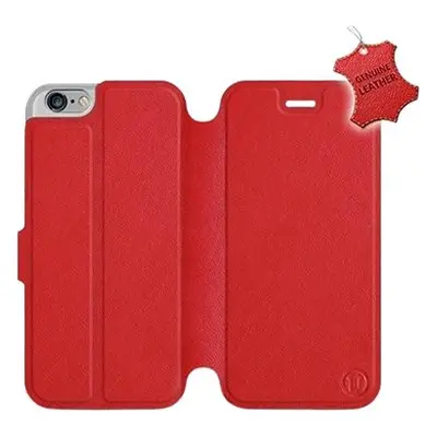 Flip pouzdro na mobil Apple iPhone / iPhone 6s - Červené - kožené - Red Leather