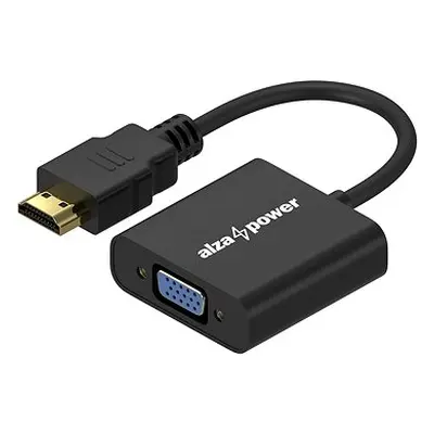 AlzaPower HDMI (M) to VGA (F) 0.18m matný černý