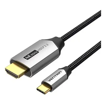 Vention Cotton Braided USB-C to HDMI Cable 1m Black Aluminum Alloy Type