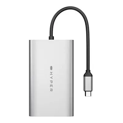 HyperDrive USB-C To Dual HDMI Adapter+PD over USB (M1) - Duální HDMI - USB-C adaptér, stříbrný