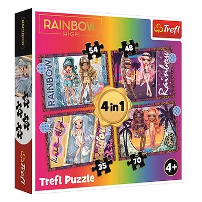 Trefl Puzzle Rainbow High: Módní panenky 4v1 (35,48,54,70 dílků)