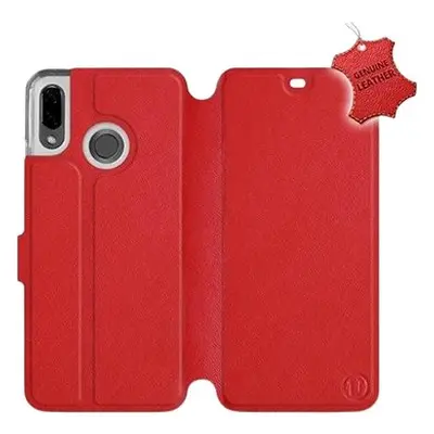 Flip pouzdro na mobil Huawei Nova - Červené - kožené - Red Leather