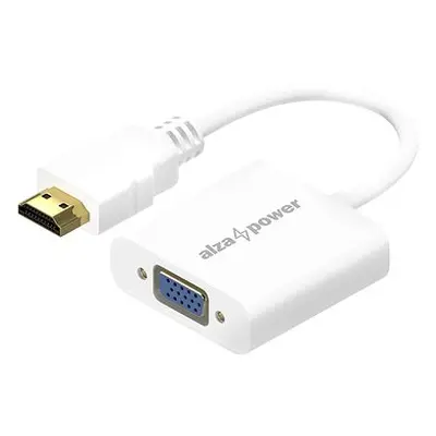 AlzaPower HDMI (M) to VGA (F) 0.18m bílý