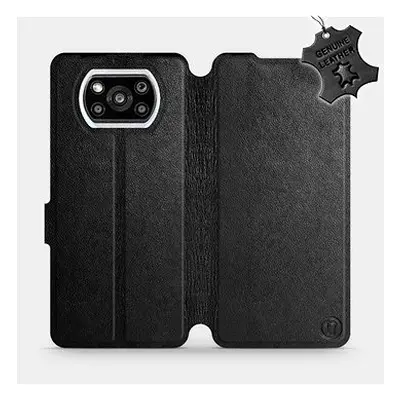 Kožené flip pouzdro na mobil Xiaomi Poco X3 Pro - Černé - Black Leather