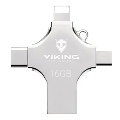 Viking USB Flash Disk 16GB 4v1 stříbrný