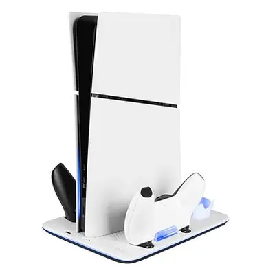 FIXED Multifunctional Stand pro PS5 (Slim) s větráky a nabíjením pro dva ovladače DualSense B&W