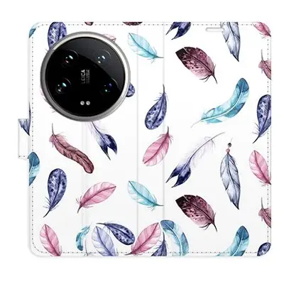 iSaprio Flip pouzdro Colorful Feathers pro Xiaomi 14 Ultra