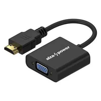 AlzaPower HDMI (M) to VGA (F) with 3.5mm Jack černý