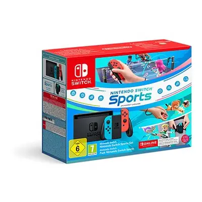 Nintendo Switch - Neon Red&Blue + Switch Sports + 12M NSO