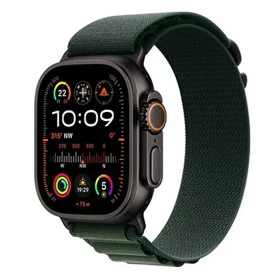 Apple Watch Ultra 2 49mm Černý titan s tmavě zeleným alpským tahem - Small