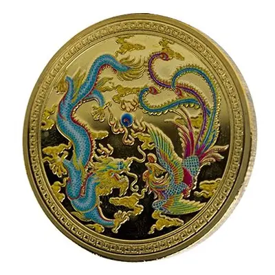 Feng Shui Harmony Mince rovnováhy jin a jang, čínský drak a fénix, talisman lásky a harmonie