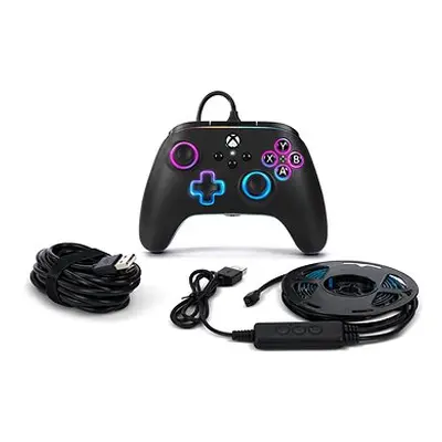 PowerA Advantage Wired Controller - Xbox Series X|S with Lumectra + RGB LED Strip - Black