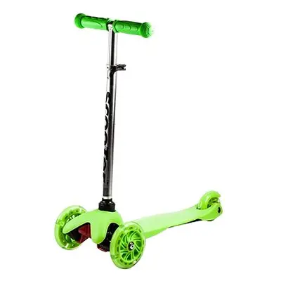 Koloběžka tříkolová MINI SCOOTER se svítícími kolečky, zelená