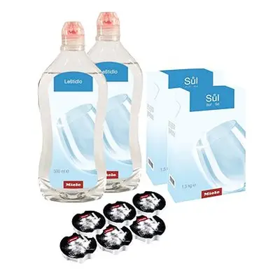 MIELE PowerDisk All in 1, 6× 400 g + 2 × MIELE Salt 1,5 kg + 2 × MIELE Leštidlo 500 ml