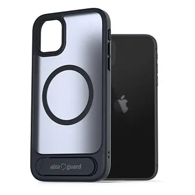 AlzaGuard Matte Case with Stand Compatible with MagSafe for iPhone 11 tmavě modrý