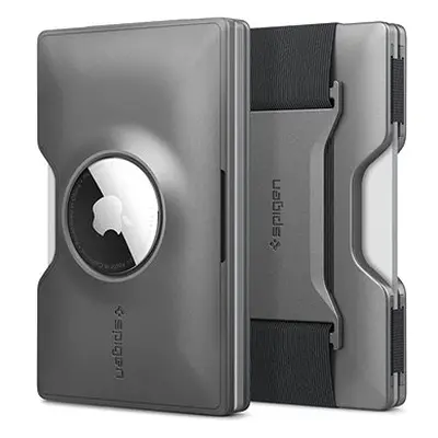 Spigen Wallet Card Holder with Card Key Ring Gunmetal AirTag