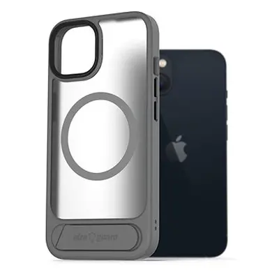 AlzaGuard Matte Case with Stand Compatible with MagSafe for iPhone šedý