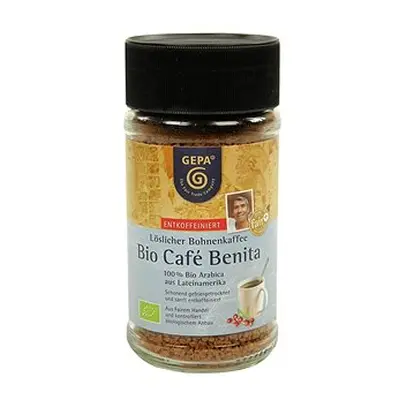 Gepa Instantní káva Fairtrade BIO Benita Premium BEZ KOFEINU 100 g