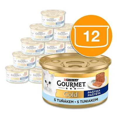 Gourmet Gold konzervy pro kočky tuňák paštika 12x85 g
