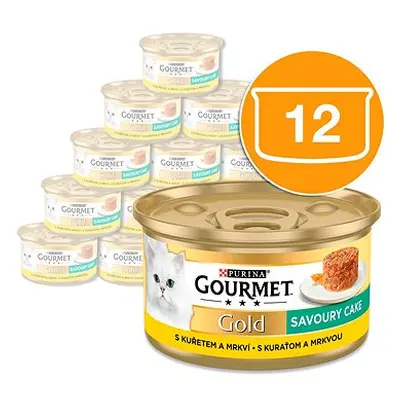 Gourmet Gold Savoury Cake konzervy pro kočky kuře 12x85 g