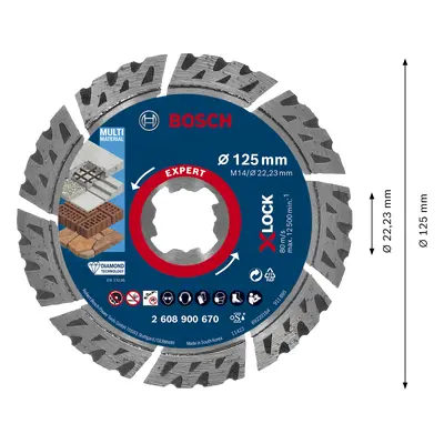 Diamantový řezný kotouč Bosch X-lock EXPERT MultiMaterial Dostupné varianty: Diamantový řezný ko