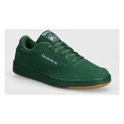 Semišové sneakers boty Reebok Classic Club C zelená barva