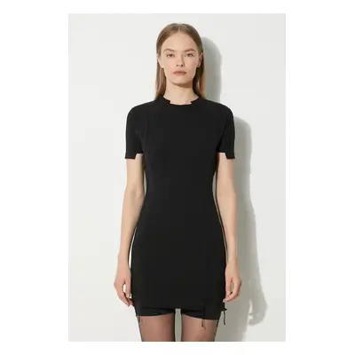 Šaty VETEMENTS Blackout Cut-Up Mini Dress černá barva, mini, WE64DR280B