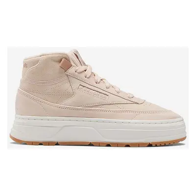 Semišové sneakers boty Reebok Club C Geo Mid béžová barva, GV7037-cream