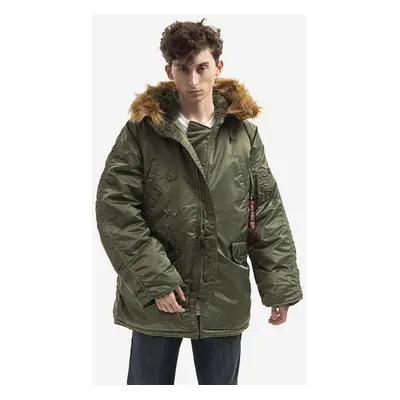 Bunda Alpha Industries N3B 01 pánská, zelená barva, zimní