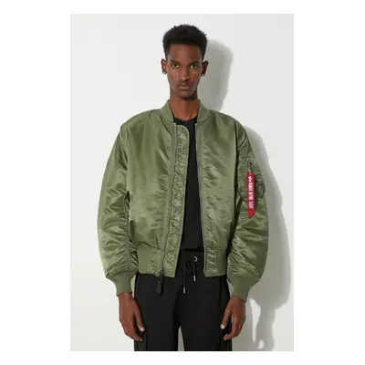 Oboustranná bomber bunda Alpha Industries MA-1 pánská, zelená barva, přechodná, 100101.01