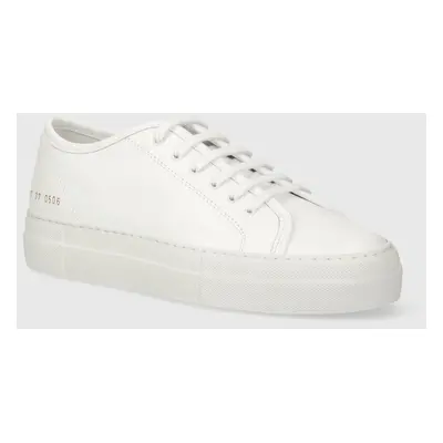 Kožené sneakers boty Common Projects Tournament Low Super in Leather bílá barva