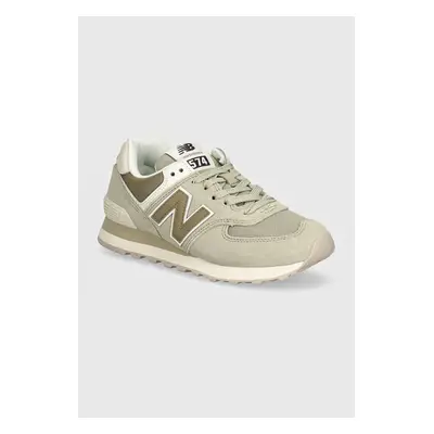 Sneakers boty New Balance zelená barva, WL574DP2